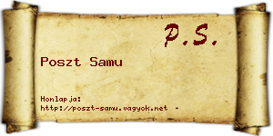 Poszt Samu névjegykártya